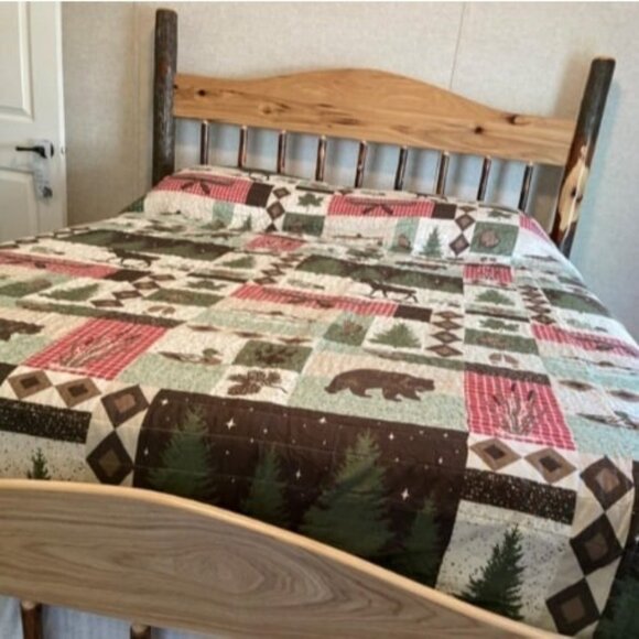3-Piece Reversible Rustic Lodge Bedspread Full/Queen Size Quilt - Picture 1 of 2